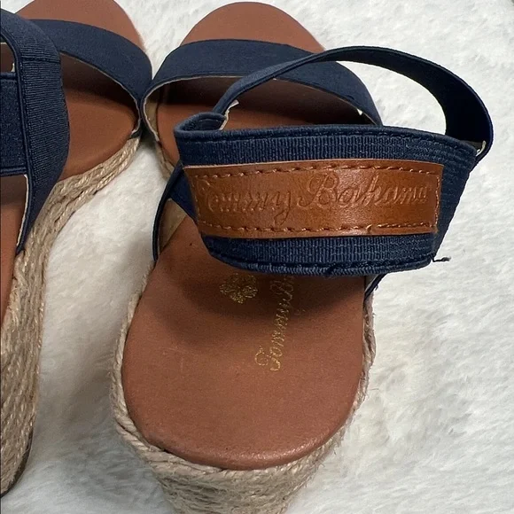 Tommy Bahama Navy Sakura Wedge Espadrille Sandal sz 6.5 - Picture 4 of 8